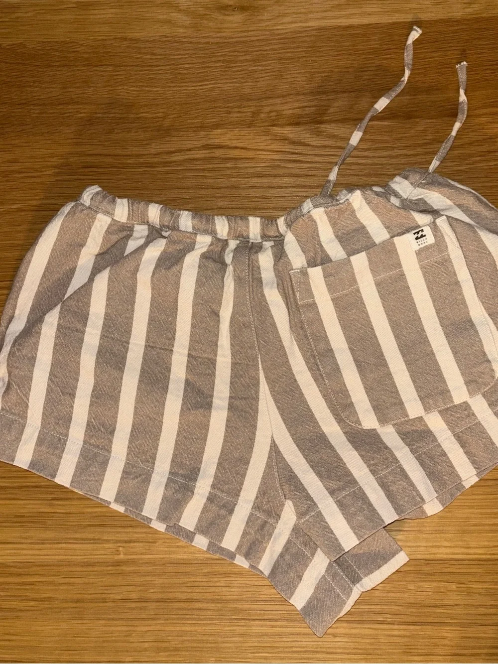 Billabong Beige and White Striped Women’s Shorts